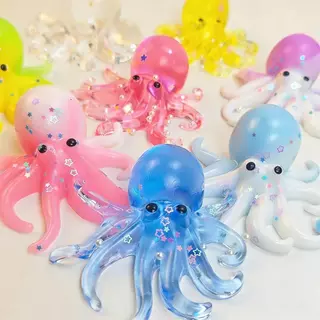 Glitter Octopus บีบของเล่นช้า Rebound Squishy น้ําตาลความเครียดบรรเทา Ball สําหรับเด็กน่ารัก Fidget ของเล่น Squishy Ocean Sensory Decompression ของขวัญ