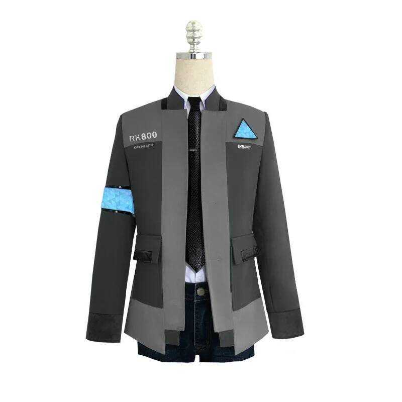 คอสเพลย์เกม Detroit: Become Human - แจ็คเก็ต Connor RK800 Agent Uniform สำหรับวันฮาโลวีน