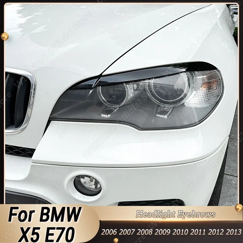 For BMW X5 E70 30d 48i 30i 35d 40d 30d 50i 35i M50d 2006-2013 Car Headlight Eyebrow Eyelid Trim Lam