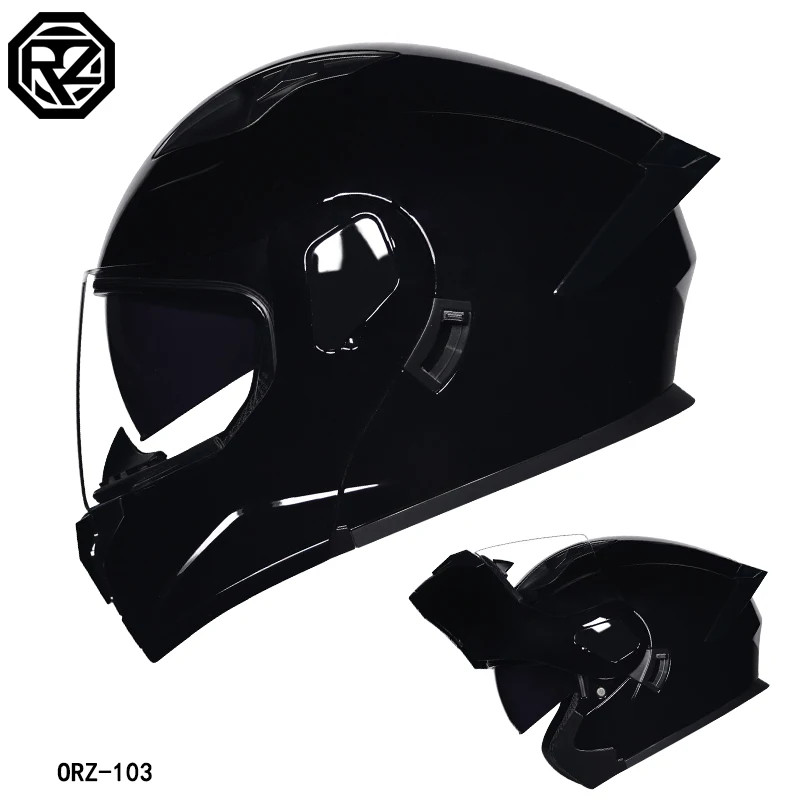 ORZ motorcycle facelift helmet with dual mirror film head helmet, men's and women's motorcycle brig