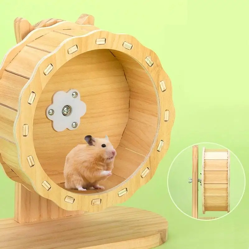 Hamster Solid Wood Running Wheel Hamster Silent Running Wheel Golden Bear Runner Wooden Treadmill R