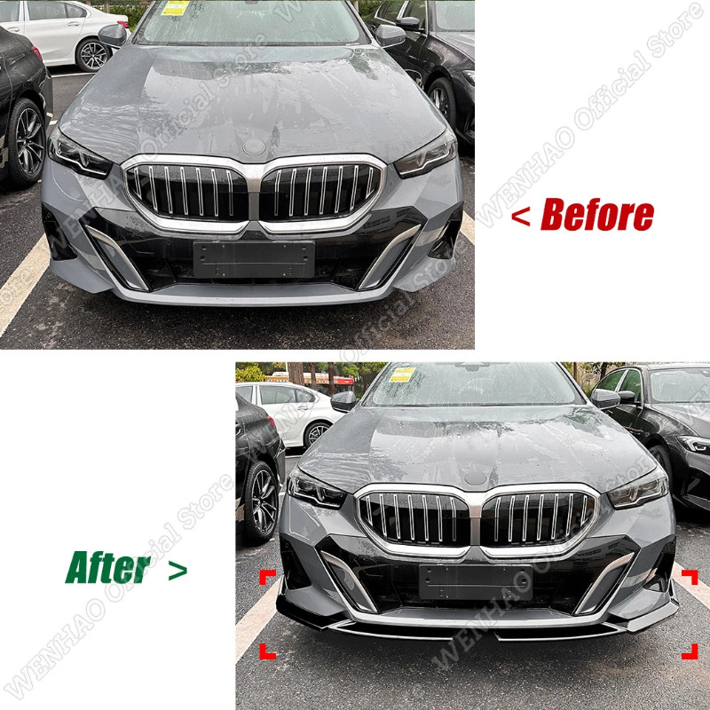 For BMW 5 Series G60 i5 M60 Sedan G61 Touring M Sport 2024+ Car Front Bumper Lip Spoiler Splitter D