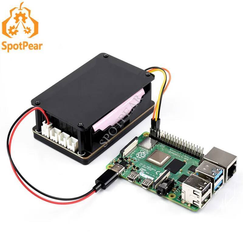 Waveshare UPS บอร์ดขยายแหล่งจ่ายไฟอย่างต่อเนื่องโมดูลแหล่งจ่ายไฟเหมาะสําหรับ Pi4B Raspberry Pi 5