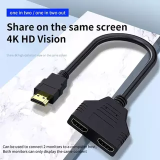 5PCS 4K 1080P 3D HDMI อะแดปเตอร์สาย Y Splitter สาย 1 ใน 2 Out ชายคู่หญิงสายสําหรับแล็ปท็อปทีวี Monitor HDMI Splitter