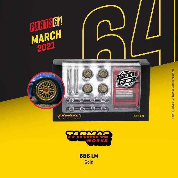 C Tarmac Wor 1:64 BBS LM Gold Wheels Toolkit Model Car