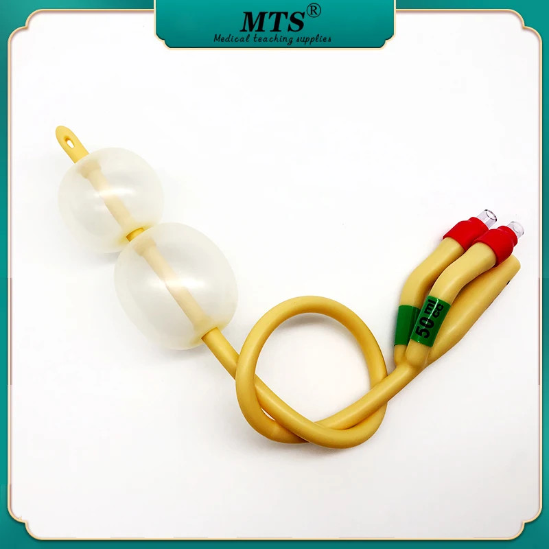 Medical Disposable 3 Way Latex Foley Catheter Dual Balloon Medical Silicone Coated Balloon Spacing