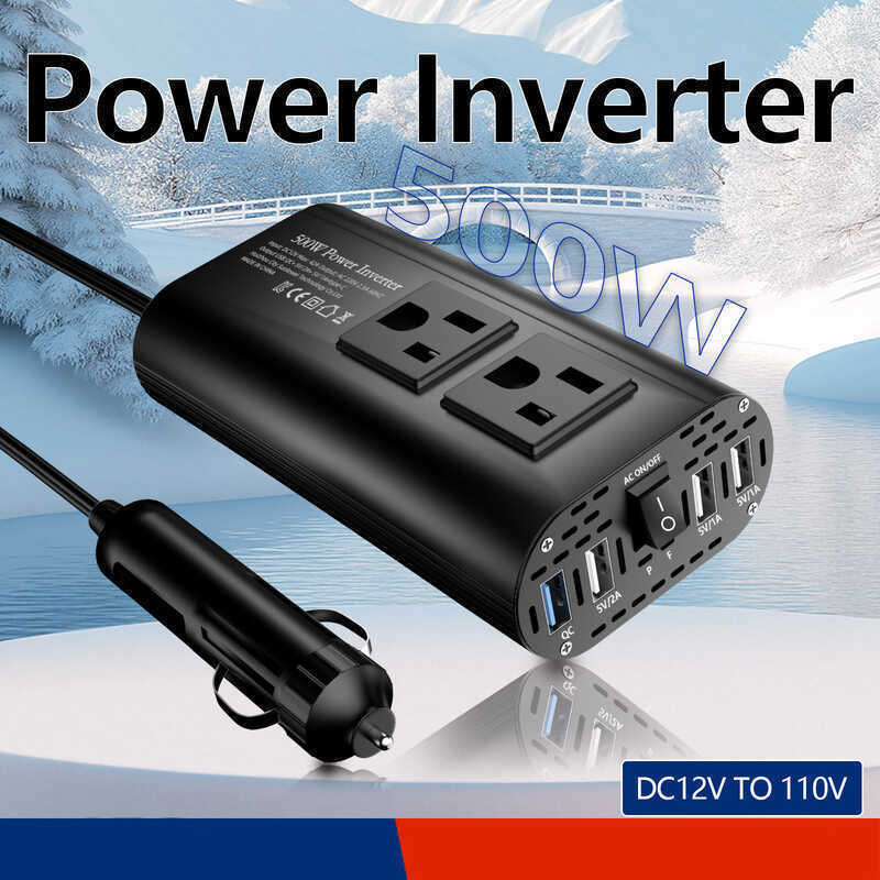 จัดหาเฉพาะ Ou/America/Brazil Inverter Correction Wave 300/500W Car Converter 12V ถึง 220V
