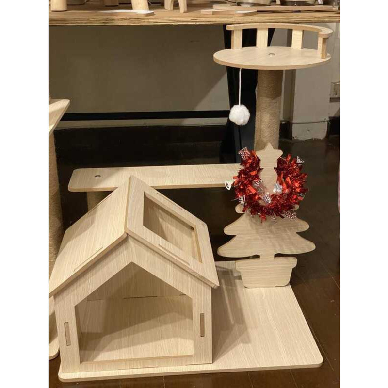 สินค้า แมว-003 คอนโดแมวดีไซน์ตามสั่ง สูง 80 ซม แข็งแรง