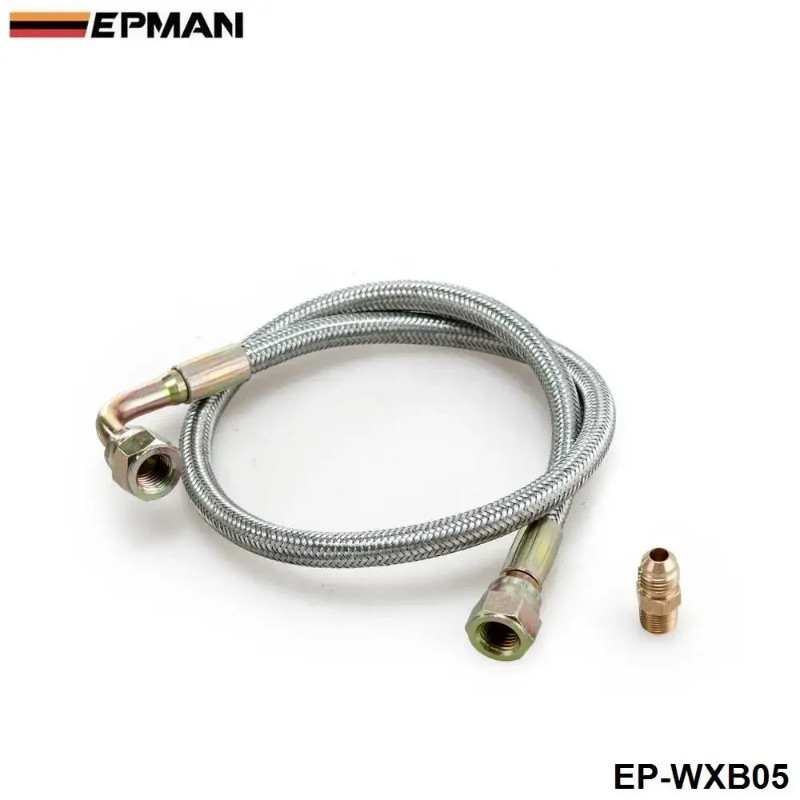 EPMAN 24" Turbo Oil Feed Line Kit Oil Return Line Oil Drain Line Kit Replacement  For T3/T4 Turboch