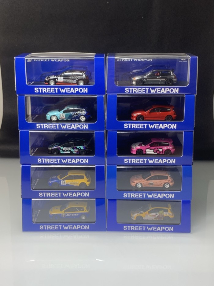 EG6 คอลเลกชันพร้อมสต็อก Street Weapon 1: 64 Honda Civic Civic EG6 โมเดลรถอัลลอย