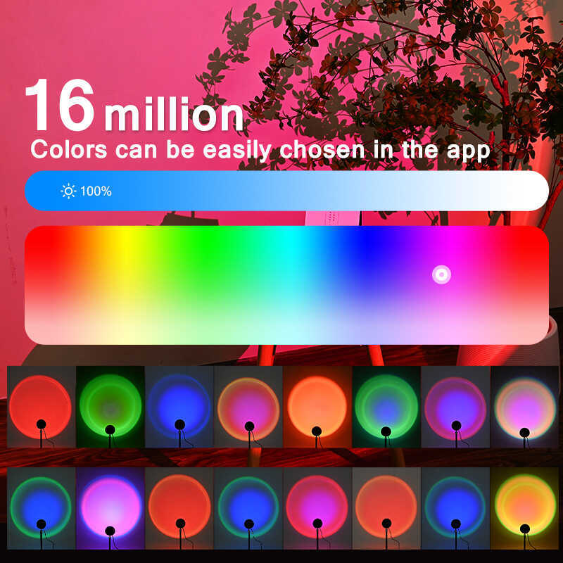 ✅Sunset Sunset Sunset Light บรรยากาศเติมแสง Sunset ห้องนอน Night Light Projection Sunset mp Graffiti