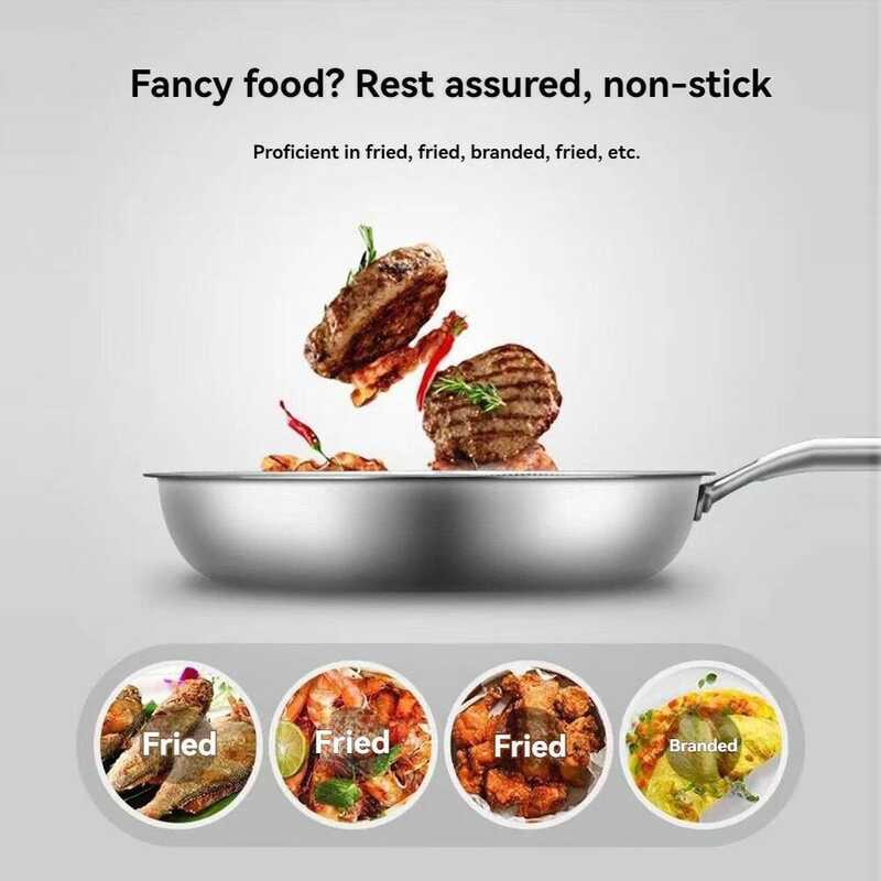 C Stainless Steel Frying Pan Set -.45 Inches/10.24 Inches/11.02 Inches In Multiple Sizes, Compatibl