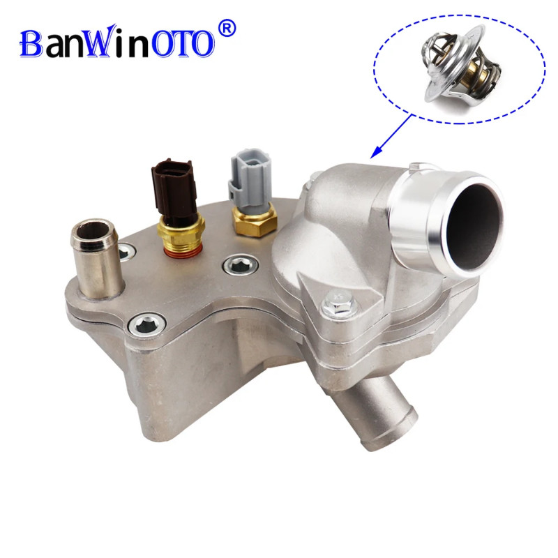 2L2Z8592BA Aluminum Thermostat Housing Cover Engine Coolant Water Flange Outlet For 2002-2010 Ford