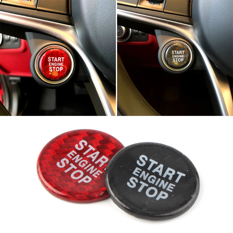 Universal Ignition Button Start Button Decoration Car Sticker For Alfa Romeo Giulia Stelvio Carbon