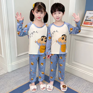 Bulk Discount Children Long Sleeve Round-Neck Pajamas Playful Spiderman Boy's or Girls' Loungewear for 4 - 5 years
