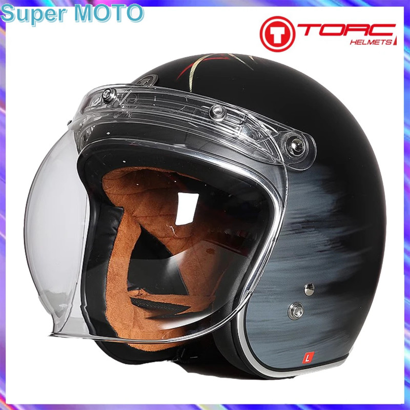 Vintage Torc T50s Motorcycle Helmet Half Helmet DOT Certification Retro Bubble Casco Street Riding