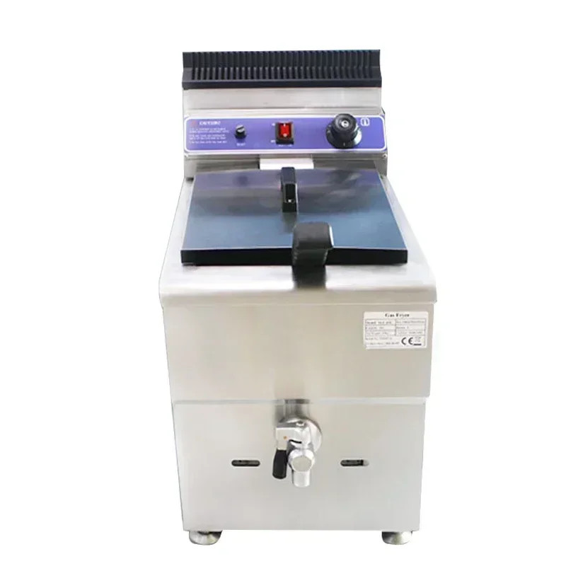 Desktop LPG Fryer with Oil Valve Fried Chicken Equipment GF-181V Gas Fryer 18L Single Cylinder Fren