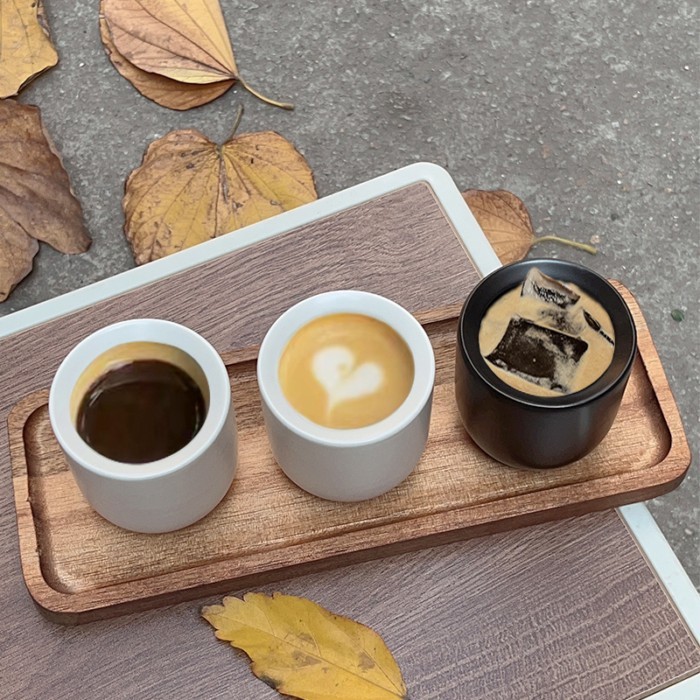 Ins Simple Latte Cup Cafe เซรามิคหนาอิตาเลี่ยน Espresso Latte Cup ชุดถ้วยชงเย็น