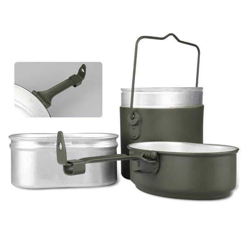 C 7 German Lunch Box, Outdoor Camping Aluminum Military Lunch Box, Heated Lunch Box Bento Box, Picn
