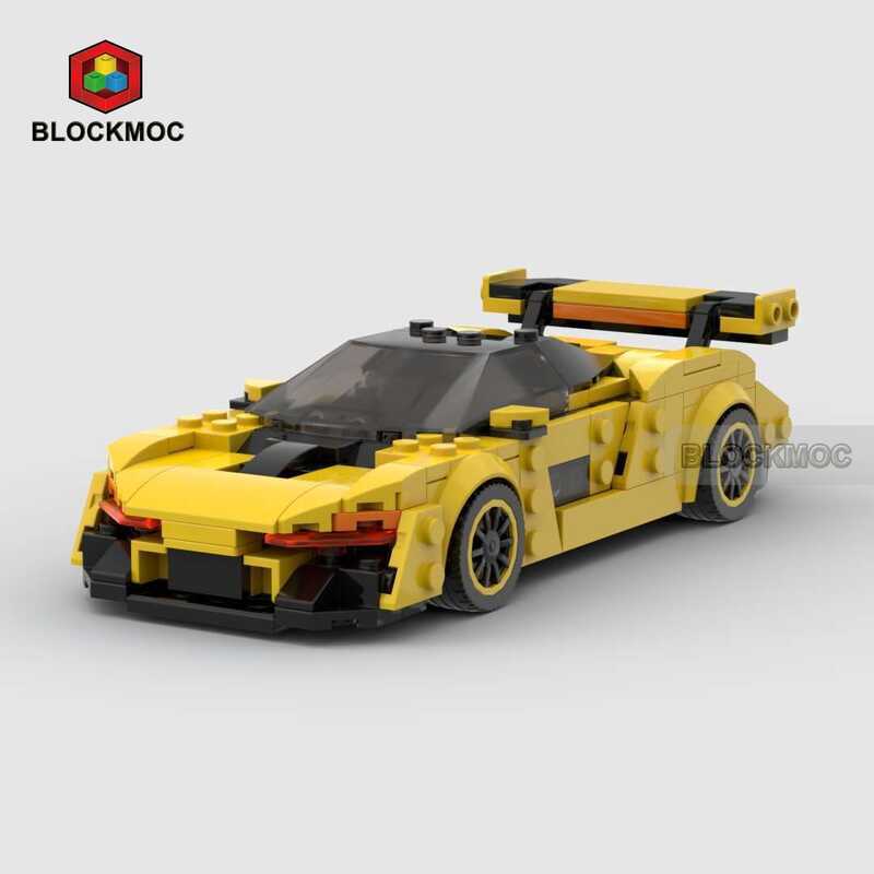 MOC Building Blocks ใช้งานร่วมกับ Lego รถของเล่นรุ่น Seine รถสปอร์ต Racing ใส่ DIY