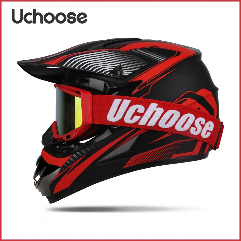 Gift Goggle UCHOOSE Motorcycle Helmet Professional Motocross Off Road Helm Children Off-road Casque