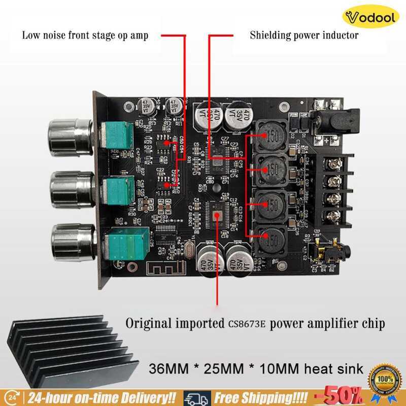 [Vodool]ZK-1002T HIFI 2.0 ช่อง 100wx2 บอร์ดเครื่องขยายเสียงโมดูลลําโพงสเตอริโอ