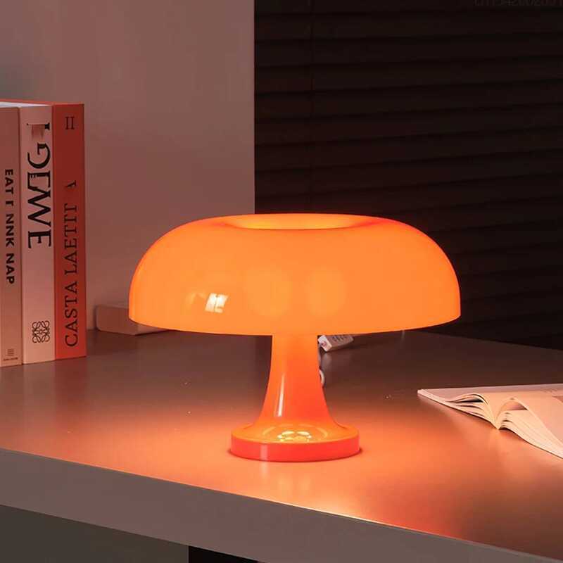 C Classic Mushroom Table L Modern Bauhaus Art Table L Bedroom Bedside L Danish Designer Orange Deco