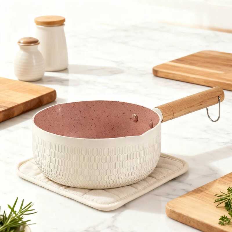 C GIYOCA Kitchen Nonstick Sauce Pan, Butter Warmer, Induction Compatible Cookware, Healthy Cooking