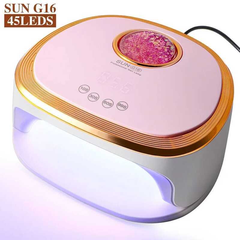C 45Leds Nail Lamp Dryer Light Wing Sand Sparkg Powder For Gel Polish Drying Professional Nails Gel