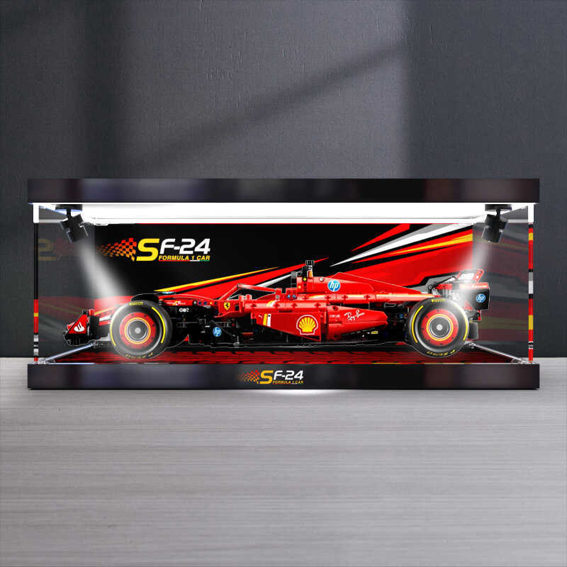 เหมาะสําหรับ Lego Mechanical Group Series 42207 Ferrari SF-24 Racing Building Blocks ฝาครอบกันฝุ่น H