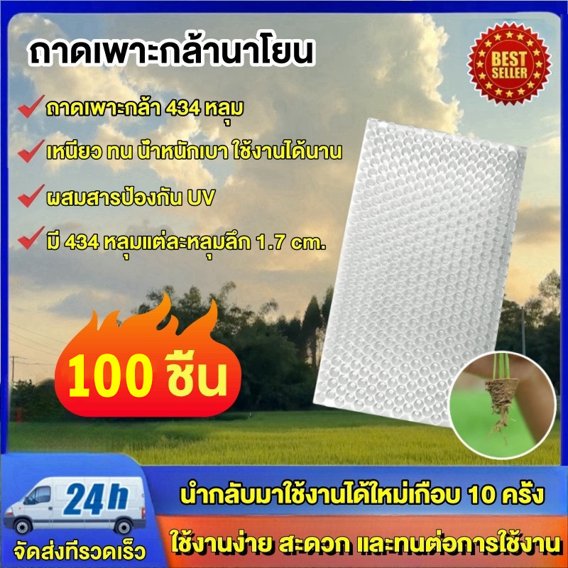 ถาดเพาะกล้านาโยน มี 434 หลุม (Seedling tray) มีให้เลือก 100 ชิ้น ถาดนาโยน ถาดเพาะนาโยน กล้านาโยน นาโ
