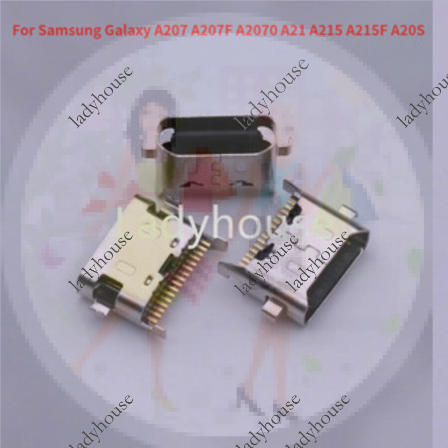 10-50 ชิ้นประเภท C แจ็ค USB ชาร์จพอร์ต Dock Contact สําหรับ Samsung Galaxy A207 A207F A2070 A21 A215 A215F A20S Charger Connector