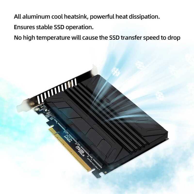 PH44-C00LER NVME M.2 MKEY SSD RAID Expansion Card Heatsink Aluminum Disk Transfer Card Cooler Tool M