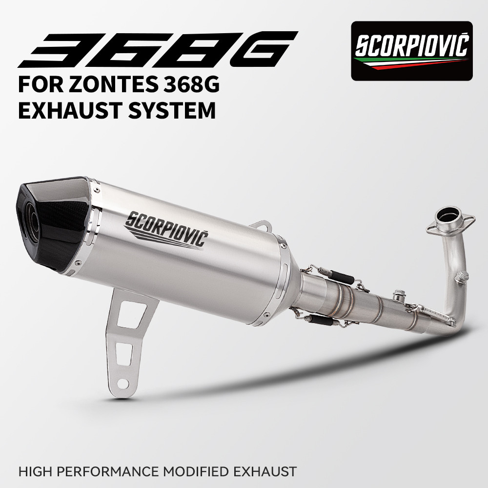 สําหรับ ZONTES 368 368G 368D 368M 368K 368E รถจักรยานยนต์ไอเสียเต็มระบบปรับเปลี่ยน Manifold Carbon Muffler พร้อม DB Killer Escape