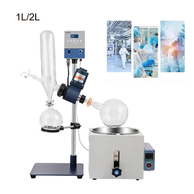 1L / 2L Manual Lifting 0 - 120 Rpm Professional Rotary Evaporator Set Borosilicate Glass