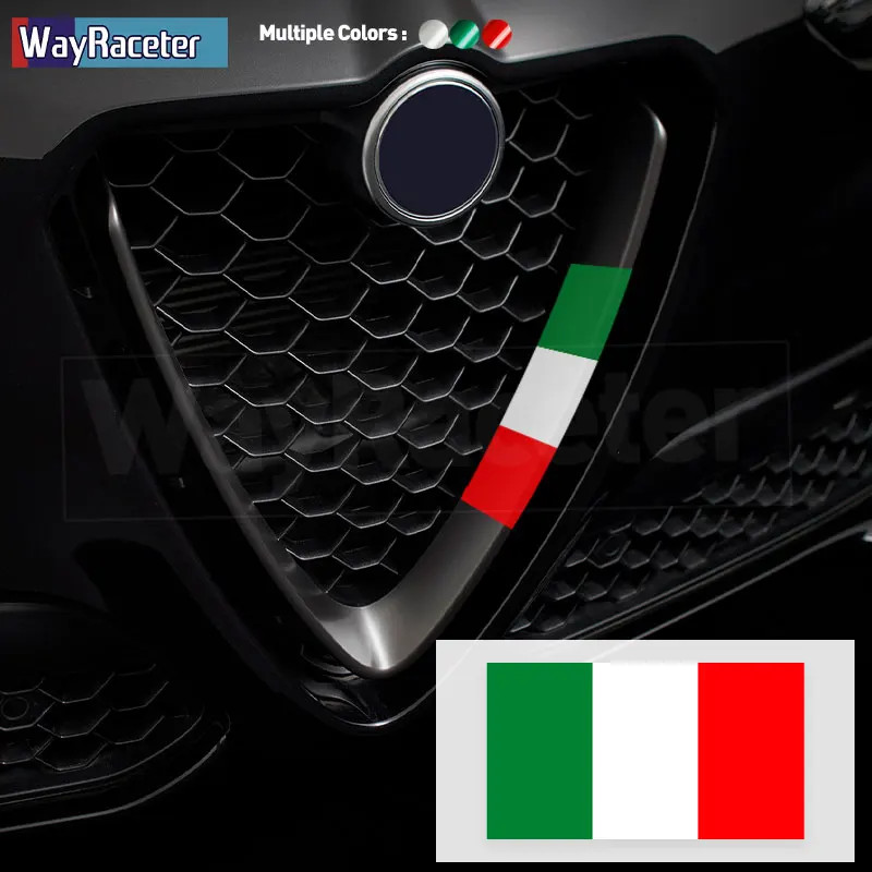 Reflective Italian Flag Vinyl Front Bumper Trunk Body Fender Sticker For Alfa Romeo Stelvio Giulia