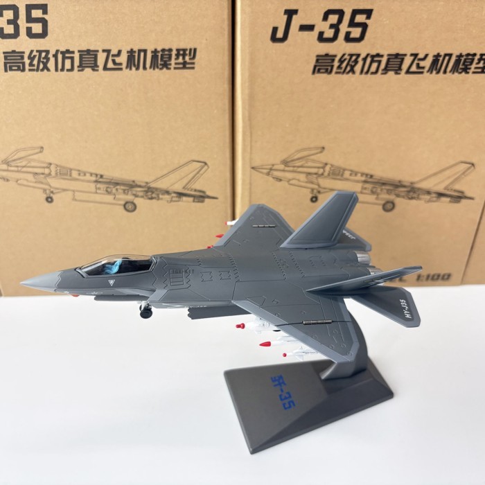 คลังสินค้าพร้อม 1/100 จีน J-35 Fighter J35 Carrier Carrier Carrier Carrier จําลองผลิตภัณฑ์สําเร็จรูป