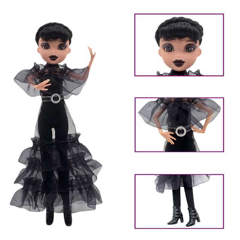 Adams Wednesday Doll Adams Wednesday Toys Gothic Black Dress เครื่องแต่งกาย raven Doll
