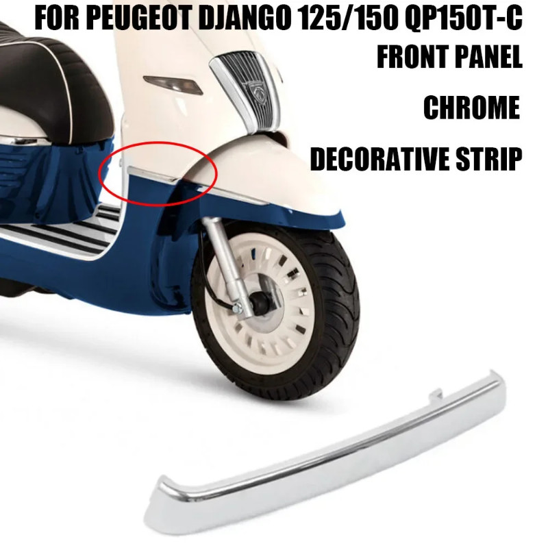 Motorcycle Accessories For Peugeot Django 125/150 QP150T-C Front Panel Chrome Trim Strip Django 125