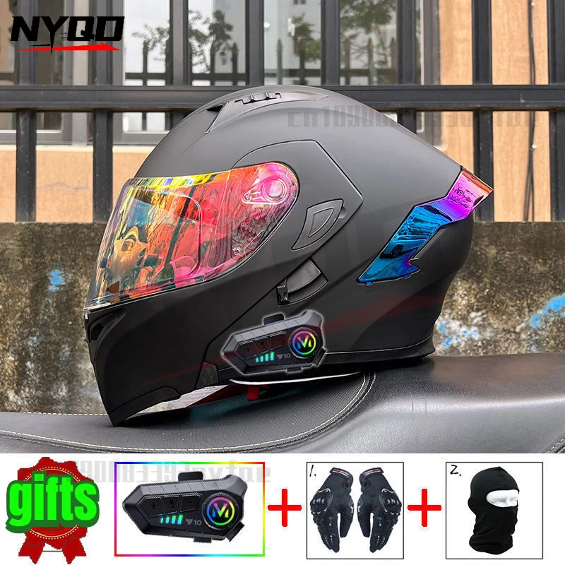 ORZ motorcycle Bluetooth helmet four season motorbike helmet for men women motocross helmet DOT cer