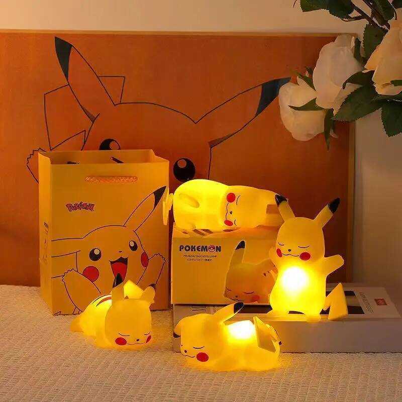 C Pikachu Night Light Glowing Children Toy Pikachu Cute Bedside Lamp Children's Birthday Christmas