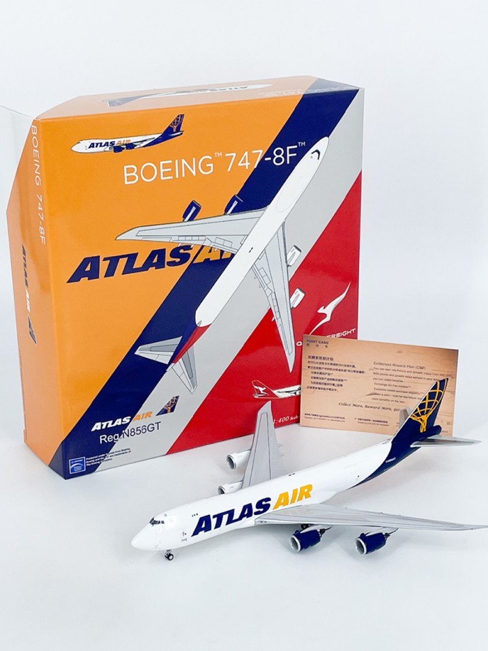 1: 400 Atlas Airlines Boeing B747-8F เครื่องบินโลหะผสม N856GT จําลองคอลเลกชันเครื่องประดับ NG