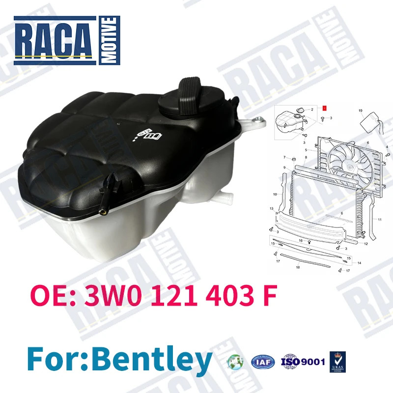 For Bentley Continental GT Flying Spur 4.0 V8 V12 6.0T 2004-2018 Engine Coolant Expansion Tank 3W01