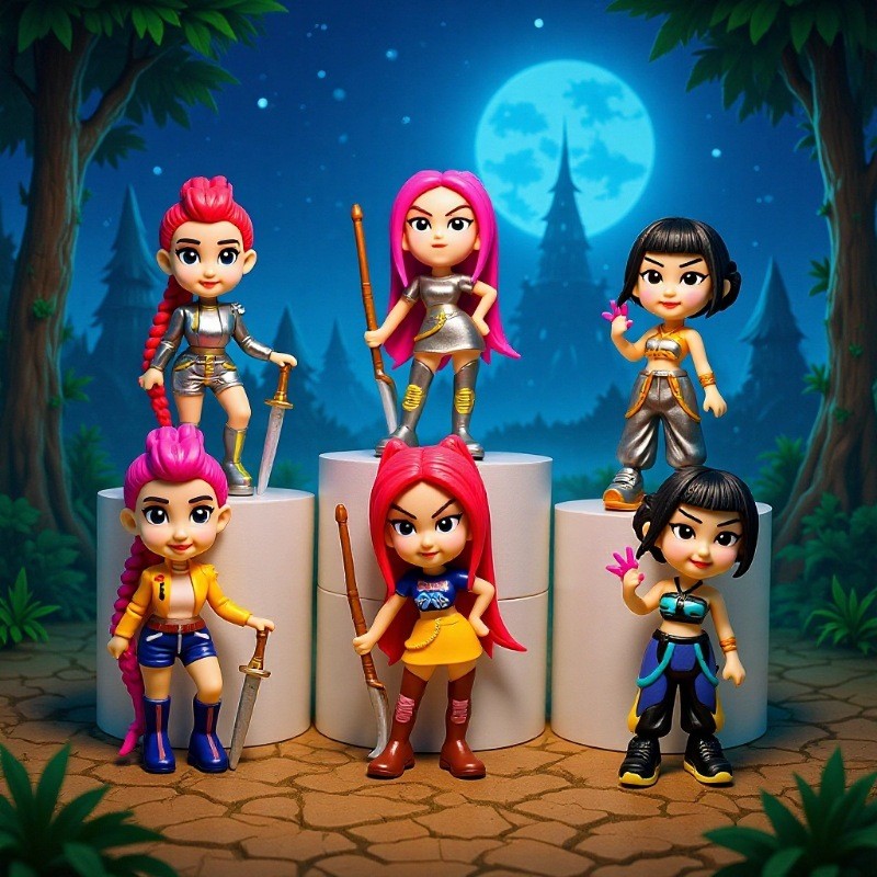 #บล็อกตัวต่อโมเดล# Witch Hunter Girl Group Handmade Office Q Version Star Girl Group Boy Groupของเล