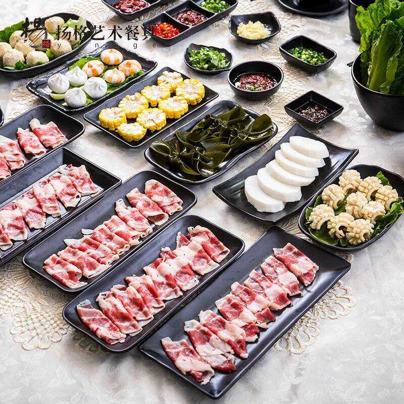 C Tableware Quality Sushi Plate Melamine Plastic Tableware Cabob SASHIMI Saury Salmon HOTPOT Long P