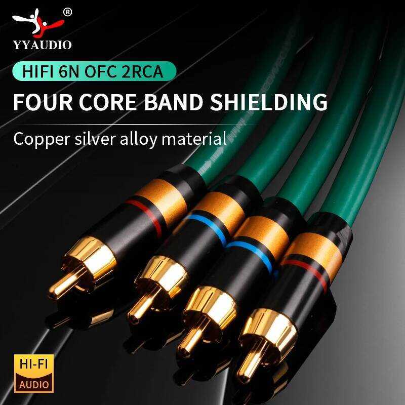C YYAUDIO 2328 Hifi Silver-Plated 2Rca Cable High Quality 6N OFC HIFI RCA Male To Male Audio Cable