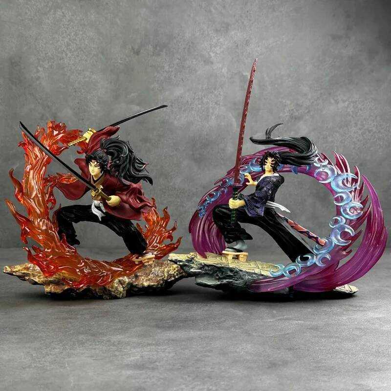 C Hot Demon Slayer Toys Kokushibo Tsugikuni Yoriichi Anime Figure With Led Light Kimetsu No Yaiba P