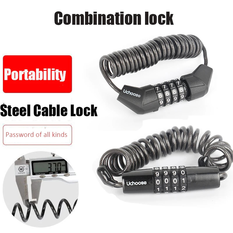 1 PC Universal Motorcycle Electric Cars Security Helmet Password Wire Lock Portable Anti-theft Mtb