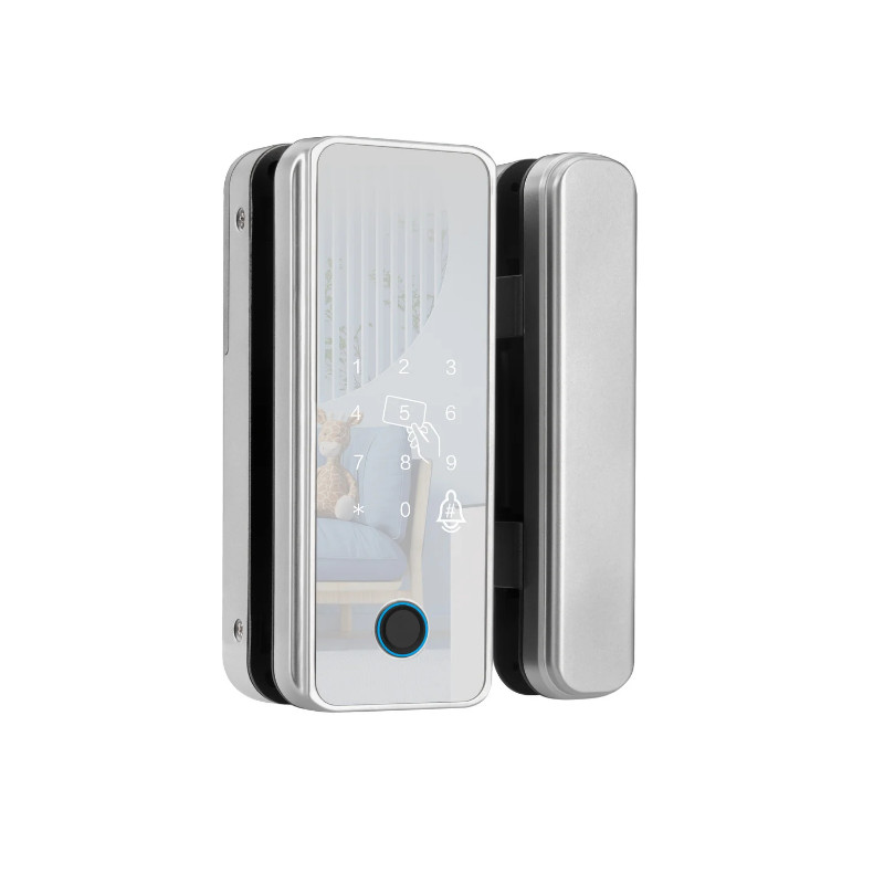 Glass Door Fingerprint Lock Without Opening Hole Electronic Password Lock with Frame Without Frame
