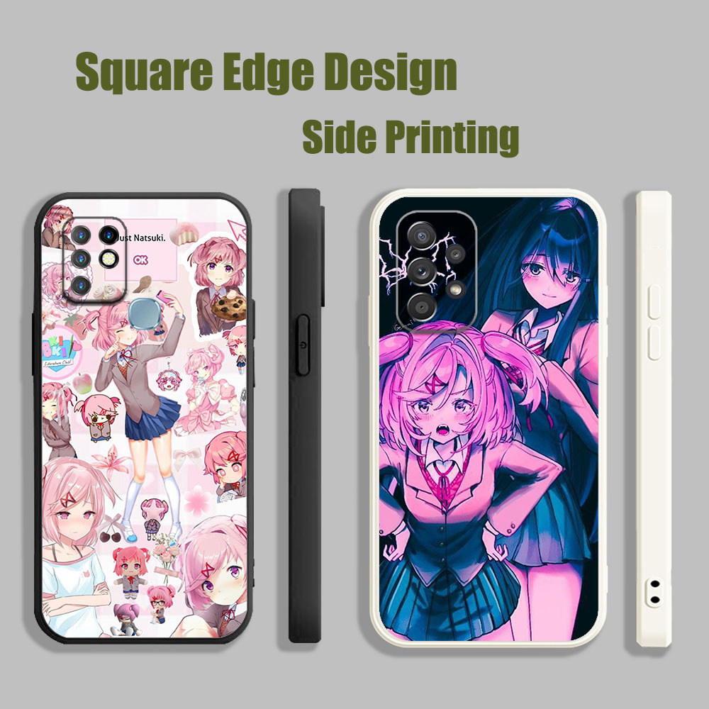 ปลอกสําหรับ Samsung A03 A13 A23 A33 4G 5G doki doki วรรณกรรมคลับ natsuki Yuri BOW11 เคสโทรศัพท์ขอบสี